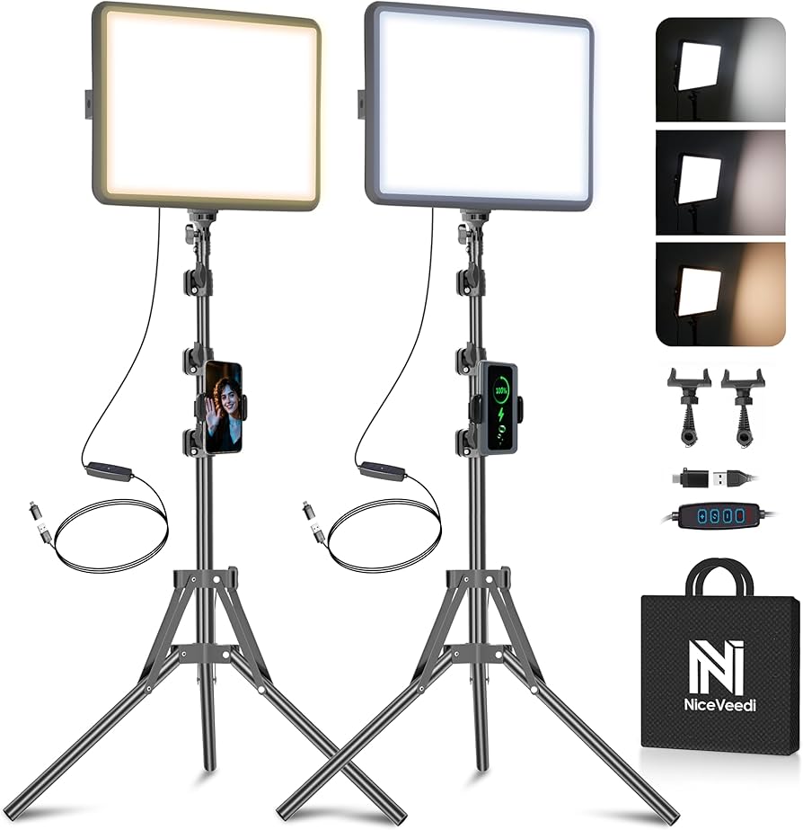 Amazon.com : 2-Pack LED Video Light Kit, NiceVeedi Studio Light